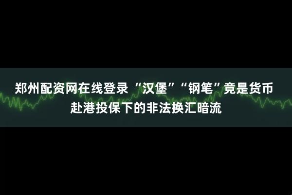 郑州配资网在线登录 “汉堡”“钢笔”竟是货币 赴港投保下的非法换汇暗流